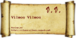 Vilmos Vilmos névjegykártya